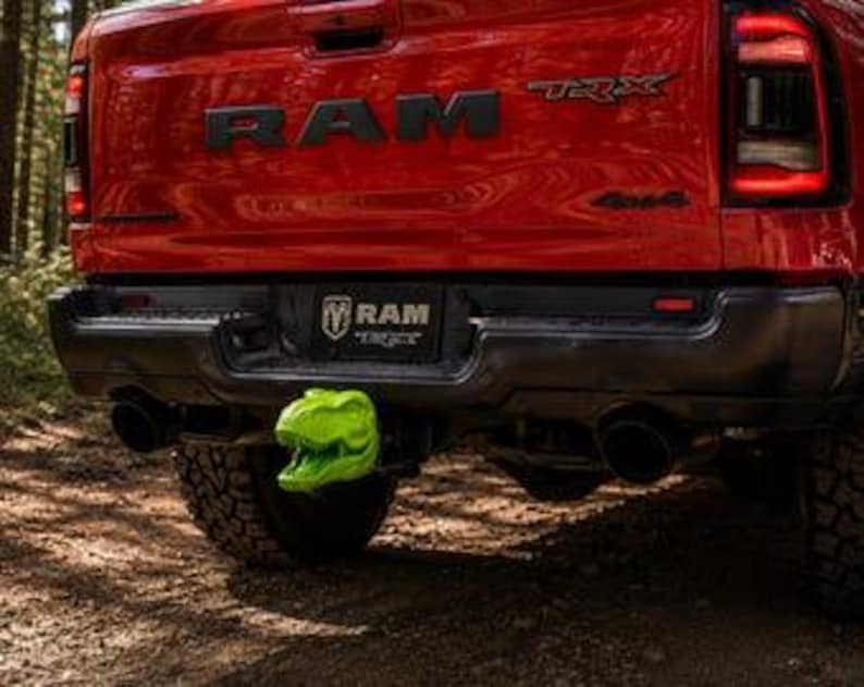 T-rex dinosaur trailer hitch cover 50mm | 2 inch receiver plug | us cars & pop culture | 3d printed petg