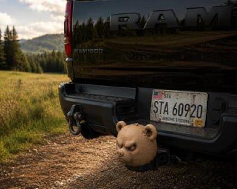 Grumpy bear trailer hitch cover 50mm | 2 inch receiver plug | fun & humor | 3d printed petg