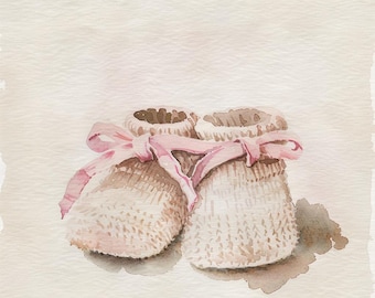 Baby Booties Cross Stitch Pattern | Pink Shoes Embroidery PDF | Newborn Gift Pattern | Instant Download Needlework