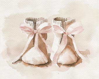Baby Booties Cross Stitch Pattern | Pink Shoes Embroidery PDF | Newborn Gift Pattern | Instant Download Needlework