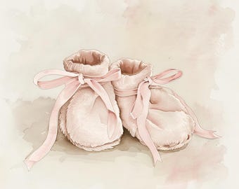 Baby Booties Cross Stitch Pattern | Pink Shoes Embroidery PDF | Newborn Gift Pattern | Instant Download Needlework
