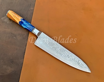 Chef Knife Damascus Steel Blade Unique Handle BBQ knives Kitchen knives Thanksgiving Gifts