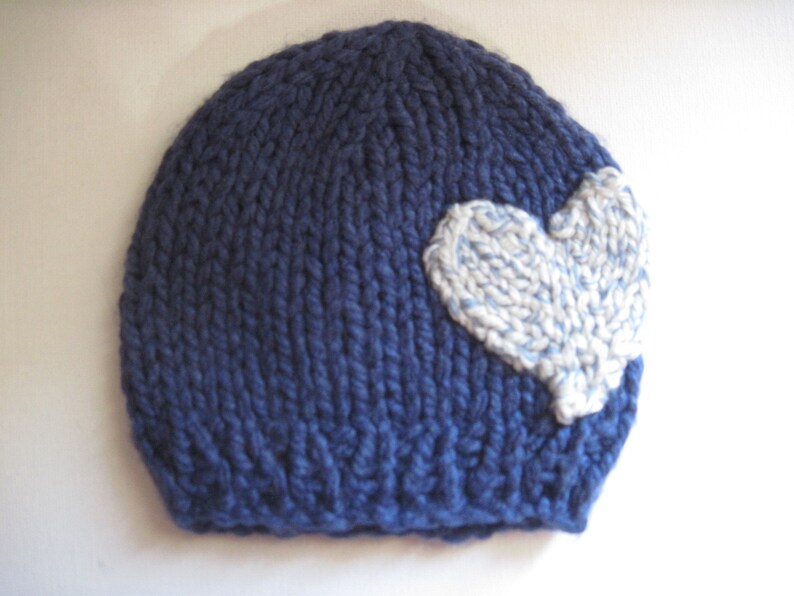 3 mnths knit newborn hat newborn knit heart beanie Knit newborn Heart hat knit blue heart hat READY TO SHIP