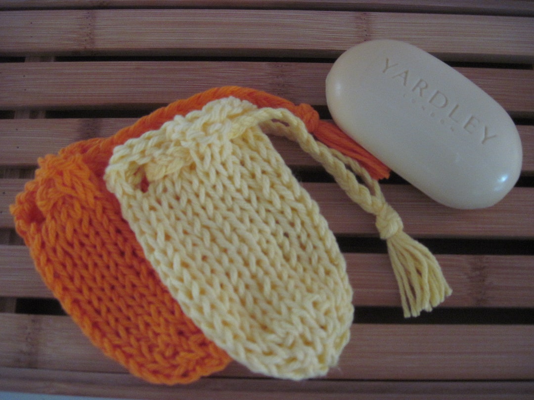 2 Knit Soap Bags Soap Saver Set of Two Soap Sacks Bright Etsy