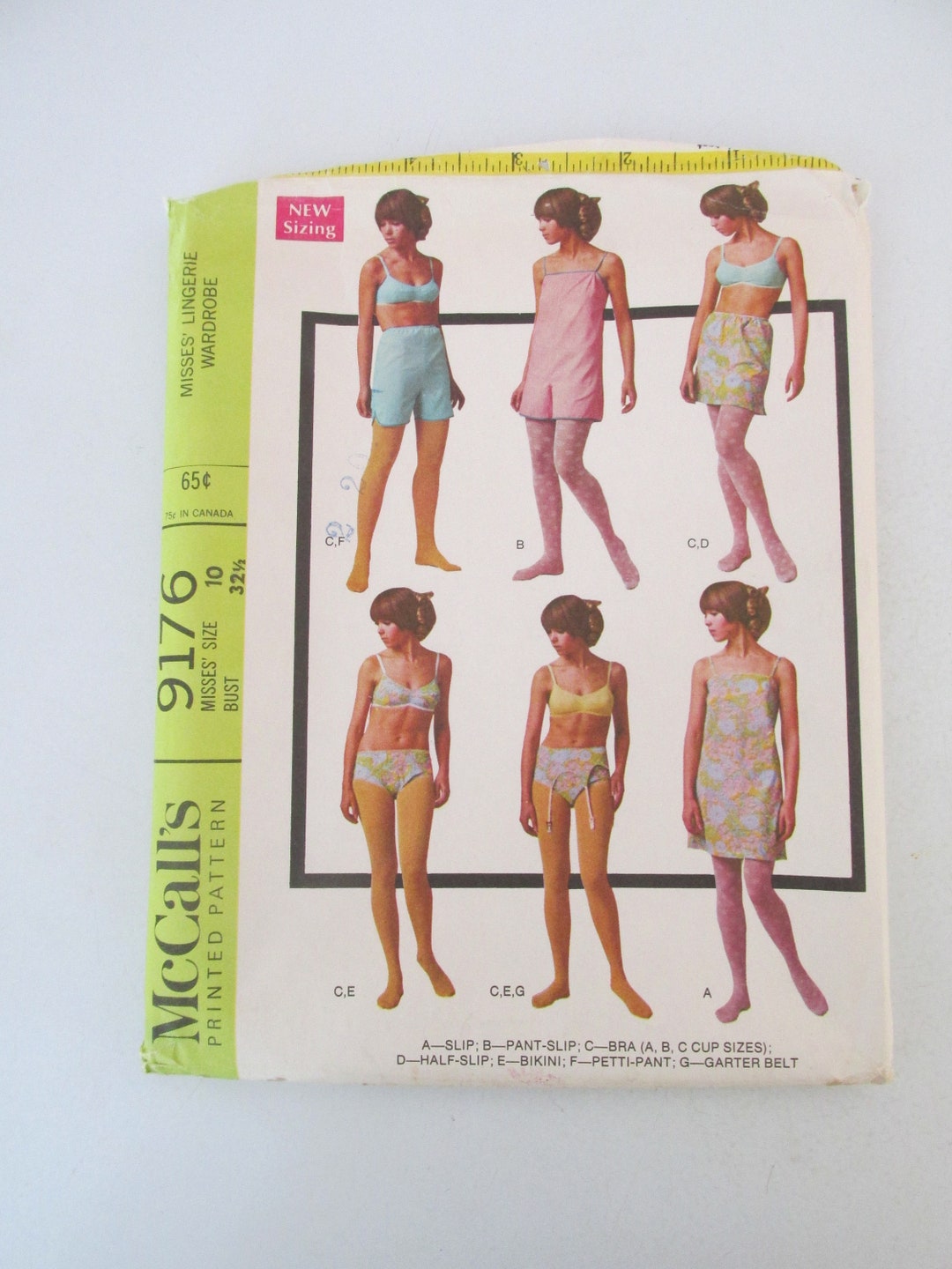 Mccall's CUT/UNCUT Sewing Pattern 9176 Misses 10 Lingerie Wardrobe