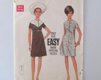 Butterick - 4904 - sewing pattern - CUT - Size 12 - Misses Dress - Vintage style - 1960s - Please Read Details!