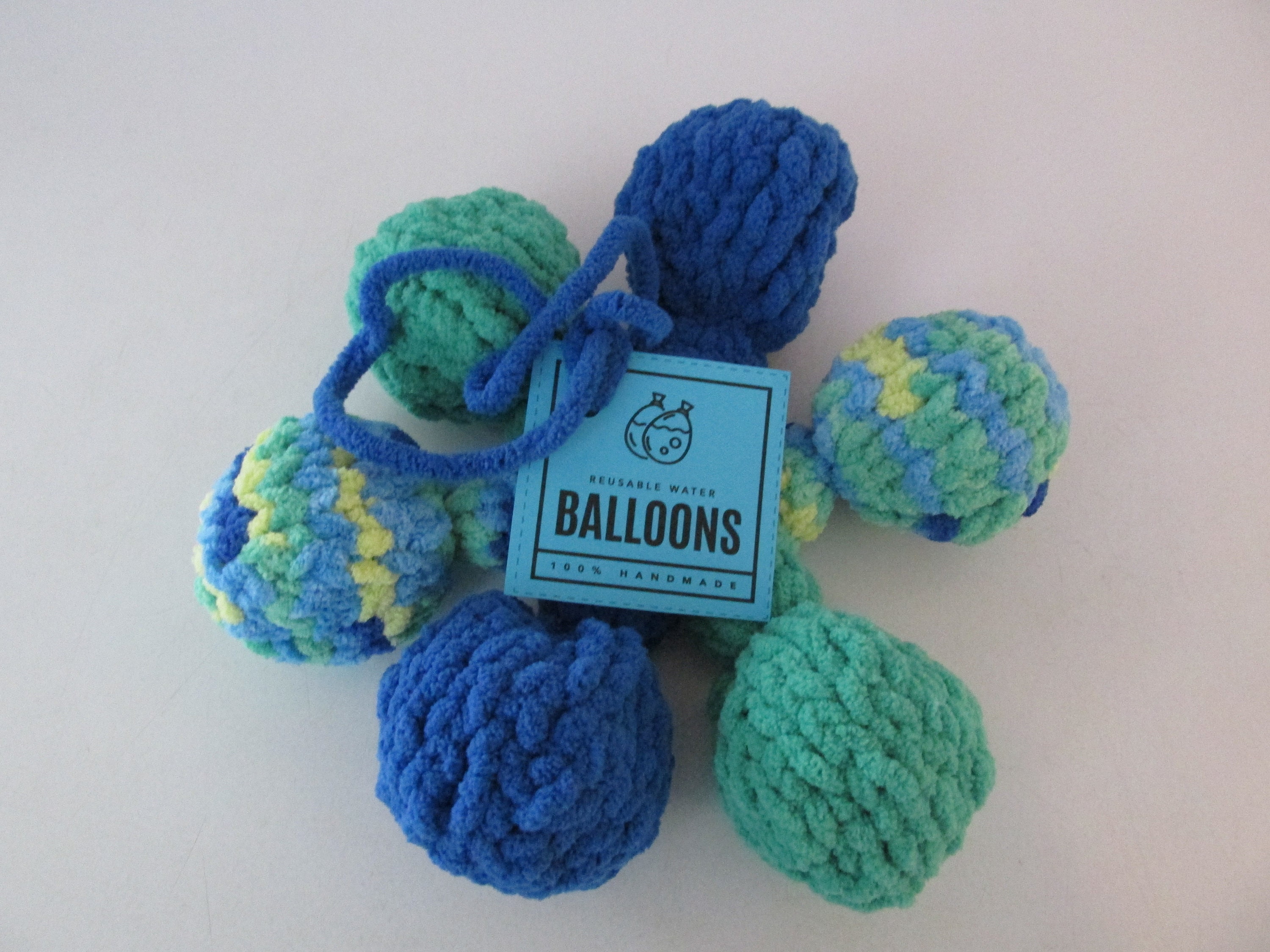Reusable water balloons set of 6 Blue and Green knit Etsy