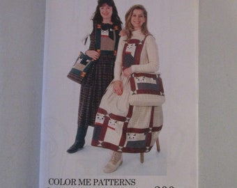 Around the Block Cats - 300 - UNCUT - Shirley Stevenson - Color Me Patterns - 1995 - Dress & Tote with Cats