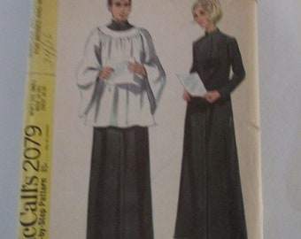 Butterick 6844 Sewing Pattern to MAKE Clergy Cassock Choir Robe or Matrix Coat Butterick 6844 Sewing Pattern to MAKE Clergy Cassock Choir Robe or Matrix Coat