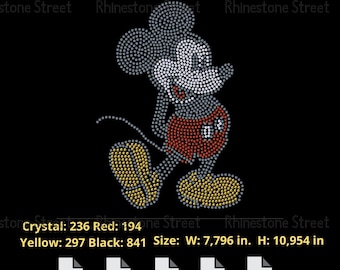 Mickei M Rhinestone Template DIY Shirt Design Download Template Cricut SVG Silhouette DIY Canvas Bag Tote Bag Hotfix Rhinestones SS10