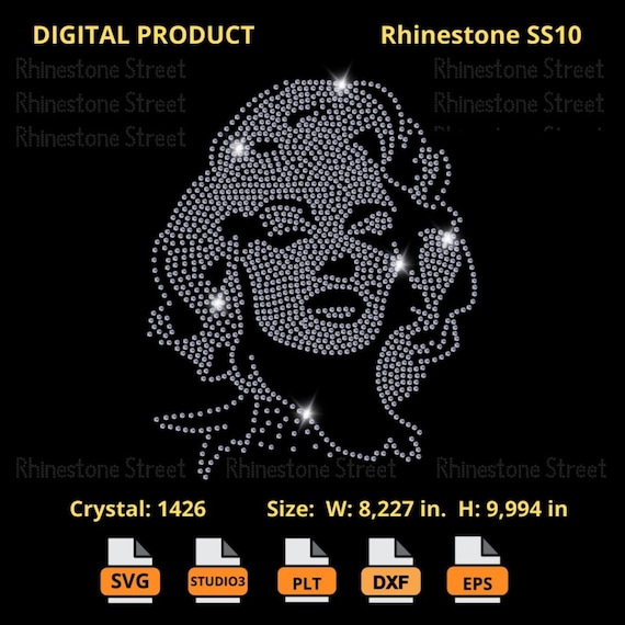 Marilyn M Rhinestone Template DIY Shirt Design Download Template Cricut SVG Silhouette DIY Canvas Bag Tote Bag Hotfix Rhinestone SS10