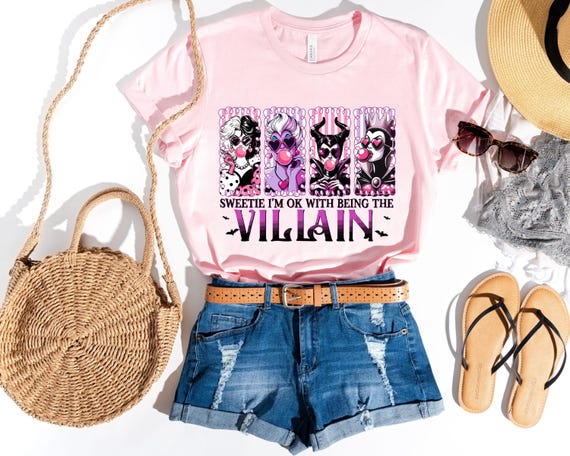 Disney Villain Shirt, Sweetie I'm Ok With Being The Villain T-Shirt, Bad Witches Villains Hoodie, Villains Bubble Gum Girls Sweatshirt