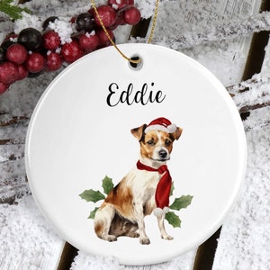 Jack Russell Terrier Personalized Dog Christmas Ornament, Pet Memorial Ornament, Custom Dog Ornament, Jack Russell Terrier Gift Ornament