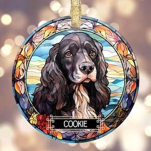 Personalized Field Spaniel Mosaic Christmas Ornament, Custom Field Spaniel Ornament, Personalized Dog Breed Gifts, Field Spaniel Art
