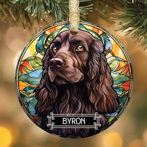 Personalized Flat-Coated Retriever Dog Mosaic Christmas Ornament, Custom Flat-Coated Retriever Ornament, Personalized Dog Breed Gifts