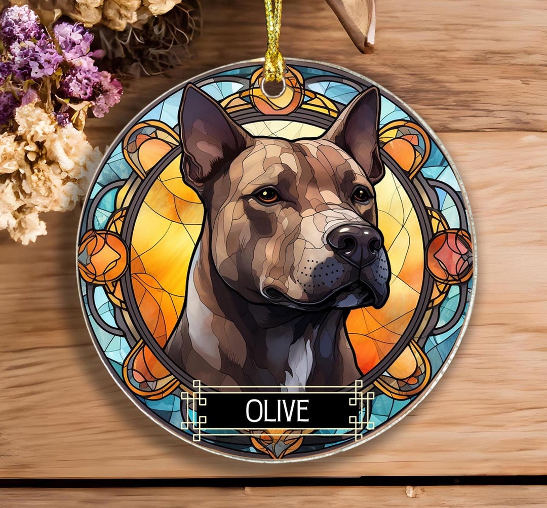 Personalized Pit Bull Ornament - Pit Bull Christmas