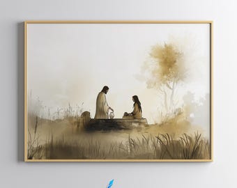 Quadro 3D Gesù E Agnello Perduto – Arte Murale Cristiana In Arenaria, 30,5x40,6 Cm – Decorazione Fede Per Preghiera