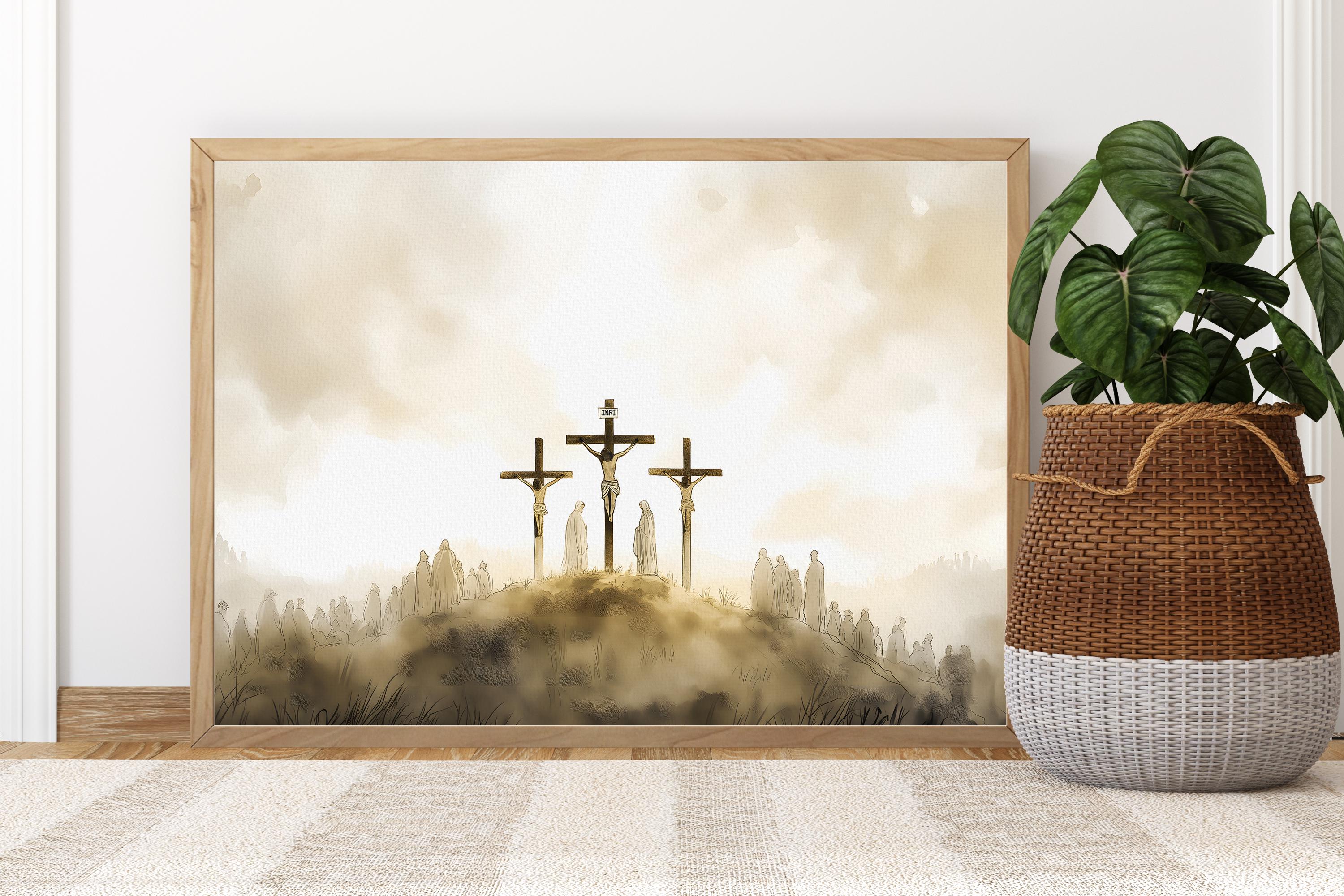 Crucifixion of Jesus Christ, Jesus Christ on the Cross Watercolor ...