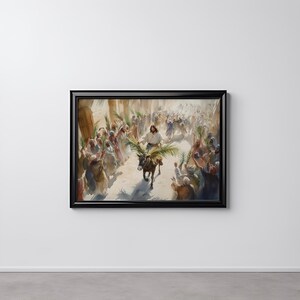 Jesus Riding Into Jerusalem, Palm Sunday Holy Week Art Print, Jesus ...