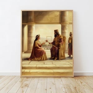 Queen Esther, For Such a Time as This, Queen Saved the Jews, Christian Artwork, Bible Story Print, Old Testament, Religious Digital Print