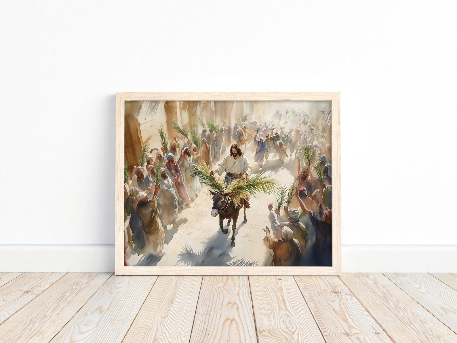 Jesus Riding Into Jerusalem, Palm Sunday Holy Week Art Print, Jesus ...