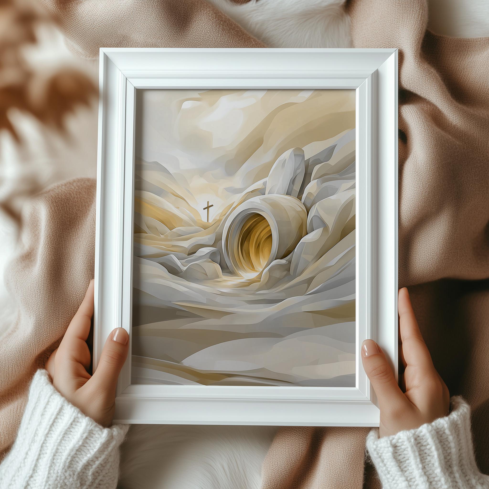 Hope Art, He is Risen, the Tomb is Empty, Easter Gift, Jesus Painting ...
