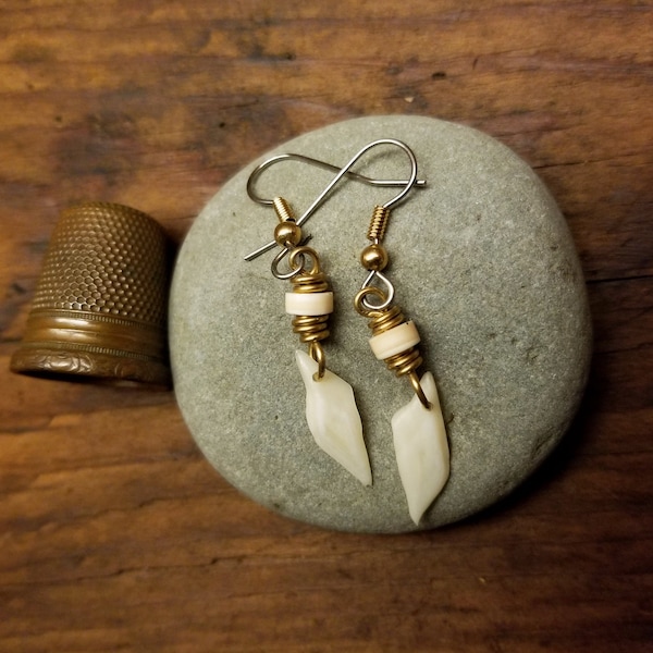 Gar Scale Earring with Pink Shell
