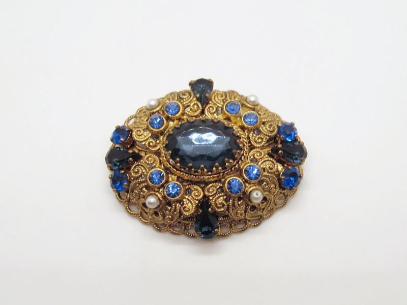 West Germany Rhinestone Brooch - Etsy