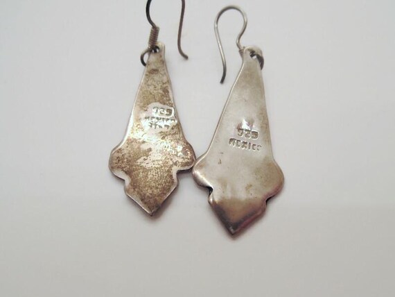 Vintage Mexican Sterling Silver Dangle Earrings: … - image 5
