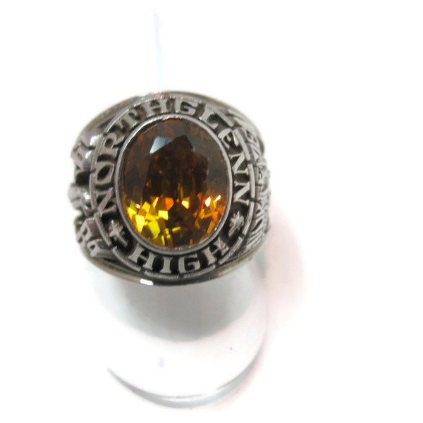 Balfour Celestrium Men's Vintage 1984 Class Ring-Northglenn High School-Brillant Citrine.