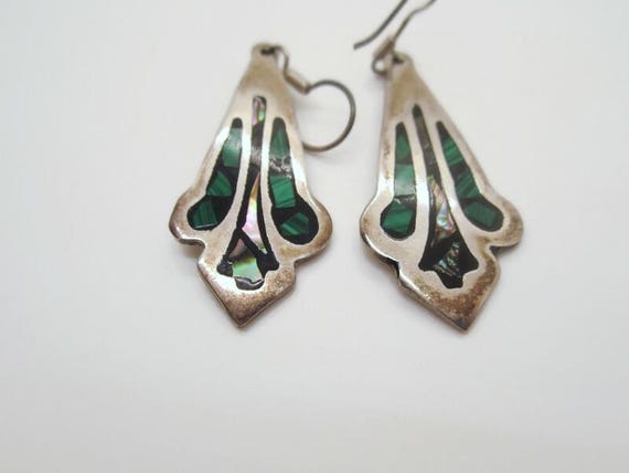 Vintage Mexican Sterling Silver Dangle Earrings: … - image 6