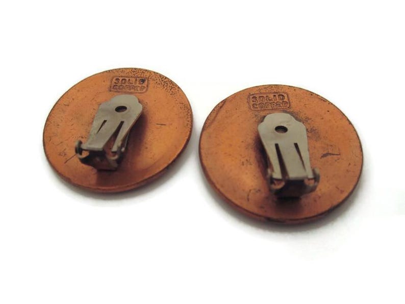 Vintage Solid Copper Clip on Earrings: 1950s Designs, Set of 3 - Etsy