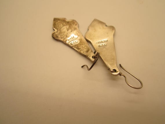 Vintage Mexican Sterling Silver Dangle Earrings: … - image 10