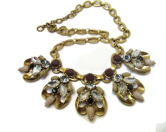 Classic J. Crew Statement Bib Necklace, Designer Signed, 1980's Vintage Piece.