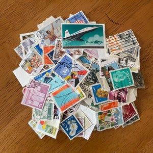 100 - Antique Stamps - Stamps From Around The World - Canceled Stamps - Journaling Supplies - Vintage Ephemera - Vintage USED Stamps