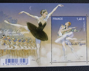 Antique Stamps - France Stamps Painting Ballet Swan Lake Stamps - MNH - Good for bookmarking and posting in your diary etc.
