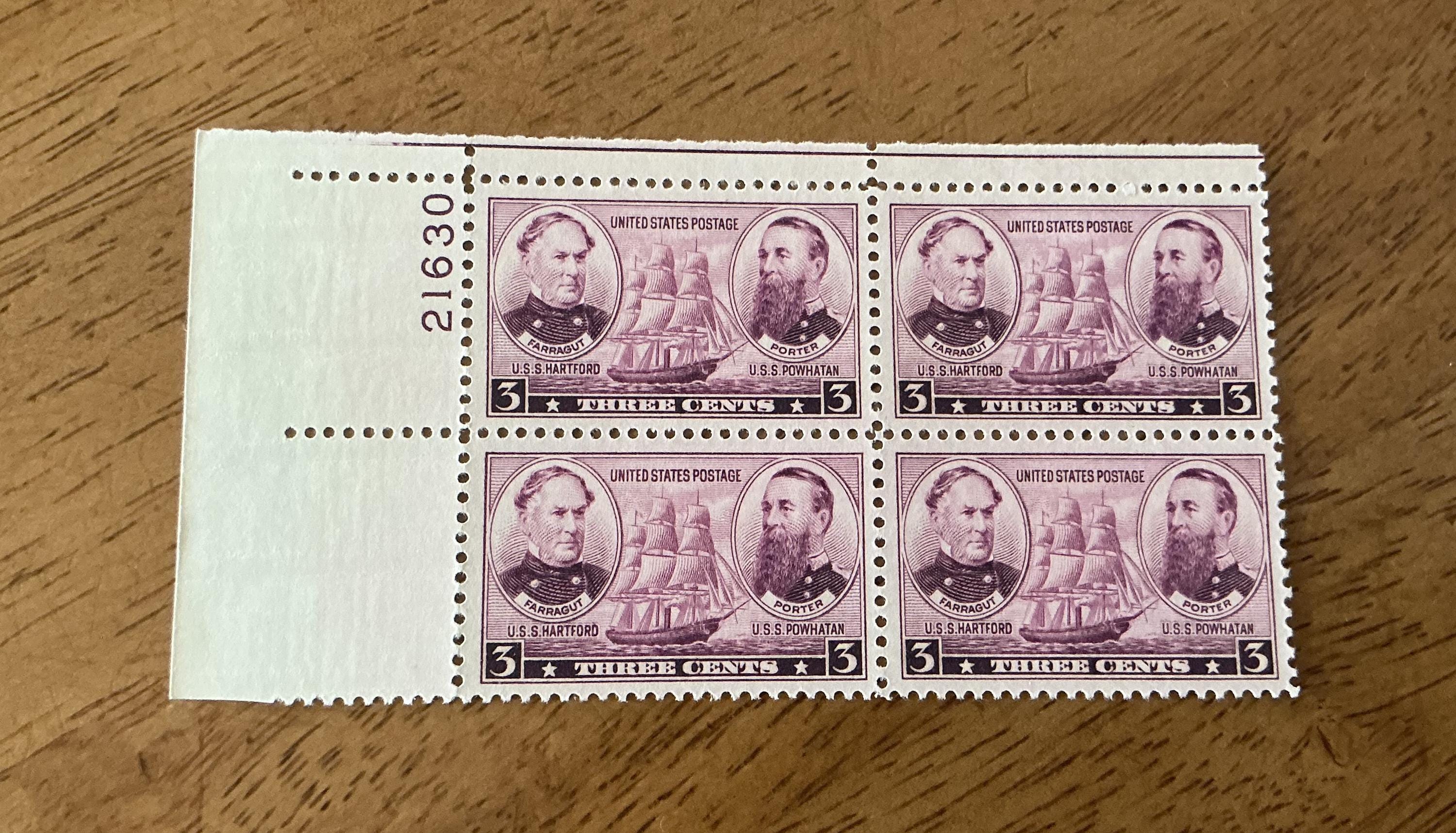 Antique Stamp Collection - US  Stamps - 1937 SC#792 - Navy Issue Stamps - Block of 4 - MNH