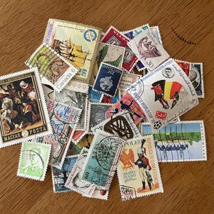 50 - Antique Stamps - Stamps From Around The World - Canceled Stamps - Journaling Supplies - Vintage Ephemera - Vintage USED Stamps