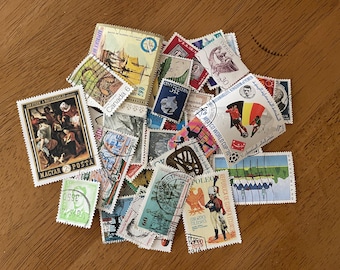 50 - Antique Stamps - Stamps From Around The World - Canceled Stamps - Journaling Supplies - Vintage Ephemera - Vintage USED Stamps