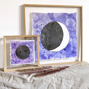 Ilustración original del mapa lunar dibujado a mano / Ilustración personalizada del signo lunar / Dibujo del zodíaco astrológico / Regalo artístico de cumpleaños