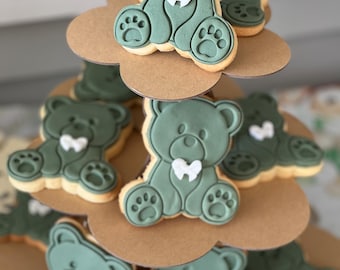 Biscuits nounours pour baby shower - Options personnalisées - Fait main - Biscuits de fête - Célébration - Félicitations