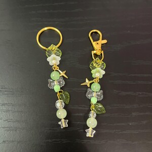 Green charm keychain