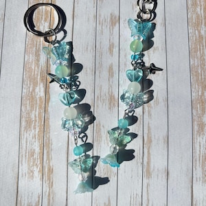 Teal charm keychain
