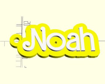 Noah keychain for gift digital STL file 3d print file format custom keyring layered name gift 3d printing print custom keychain