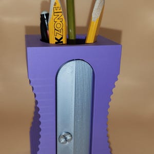 Giant Pencil Sharpener Pen and Pencil Holder, Desk Organiser, Classroom Decor, Art Class Supplies, Teacher, Student, Back to School Gift