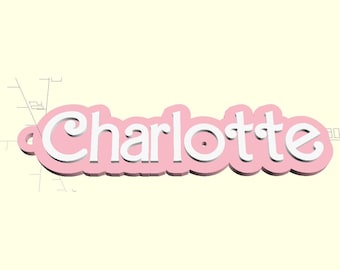 Charlotte keychain for gift digital STL file 3d print file format custom keyring layered name gift 3d printing print custom keychain