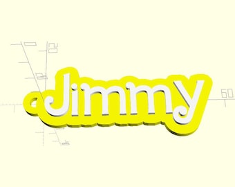 Jimmy keychain for gift digital STL file 3d print file format custom keyring layered name gift 3d printing print custom keychain