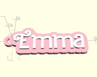 Emma keychain for gift digital STL file 3d print file format custom keyring layered name gift 3d printing print custom keychain