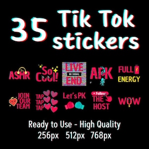 35 TikTok Stickers for Content Creators – Fun Emojis for Live Streaming, Reels & Videos | ASMR, PK, WOW, Tap and More