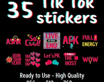 TikTok Stickers - 35 lustige Emojis für Ersteller von Inhalten (Digitaler Download)